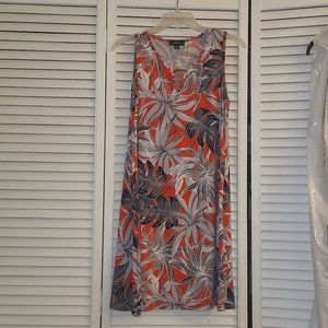 NWOT Tropical  Dark Peach and Navy Tropical Flower Dress